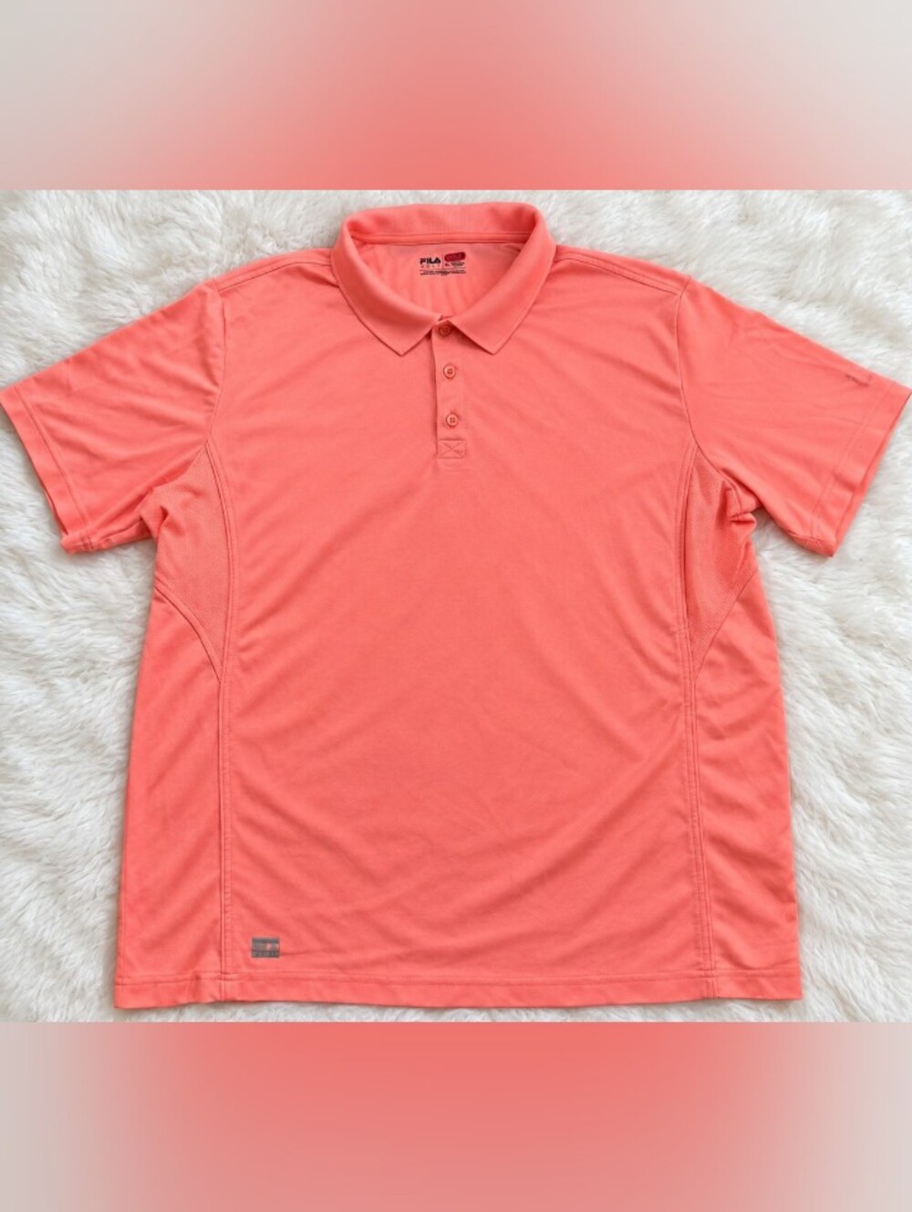 Fila Men's Coral/Peach Polo - Soft Athletic Short-Sleeve